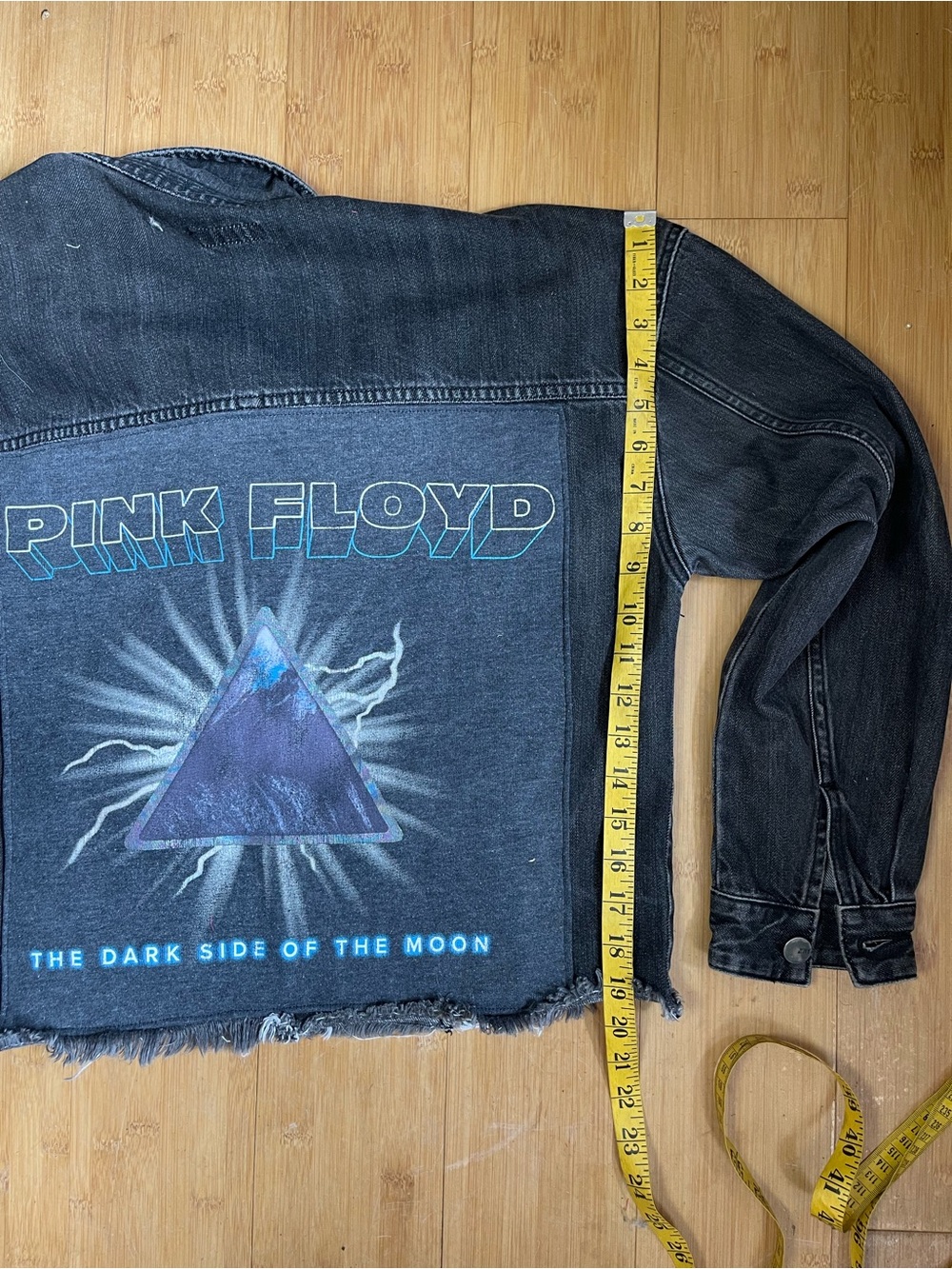 Pink Floyd Y2K Miss Sixty black denim trucker jacket with Graphic  M - Picture 4 of 5